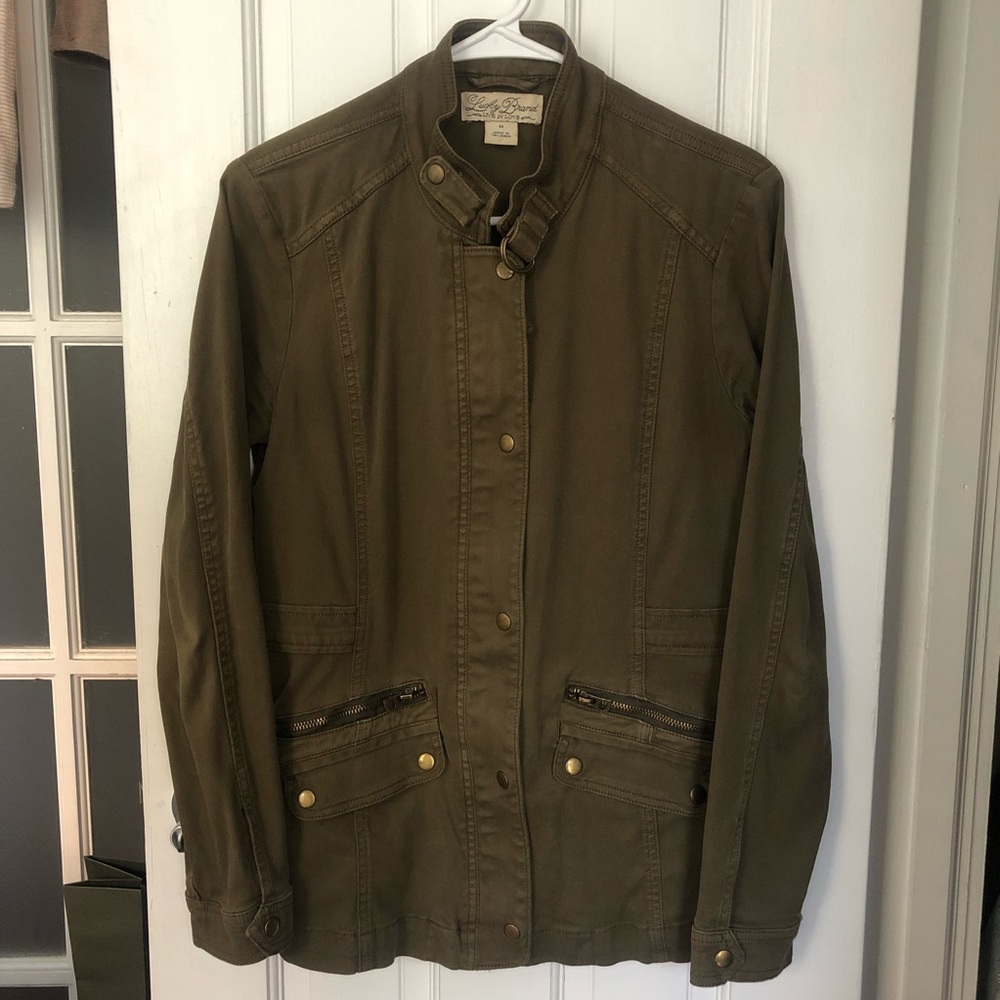 Lucky Brand Olive Green Army Jacket in Size Medium